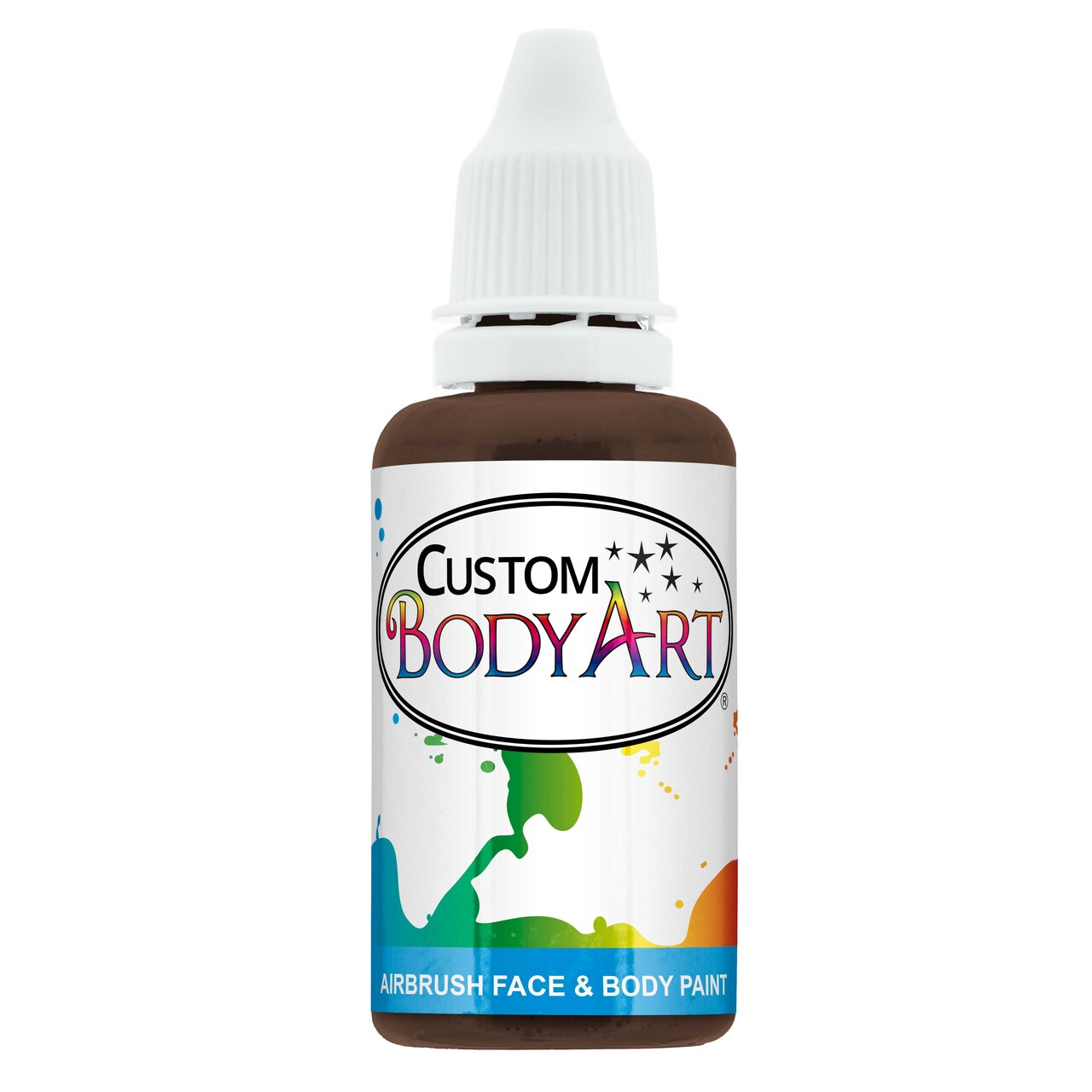 1 oz Brown Water-Based Air Brush Paint for Skin - Face & Body Airbrush Paint for Halloween, Cosplay, Theatrical Makeup & Temporary Tattoos